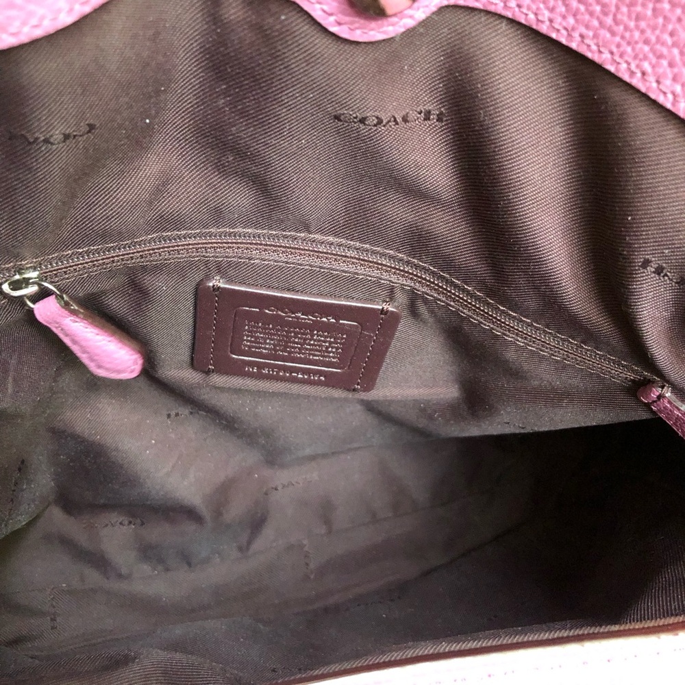 Coach Orchid Pink Leather and Suede Women's Bag - Picture 11 of 16